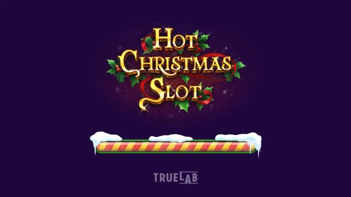 Tampilan visual mesin slot Hot Christmas dengan tema buah dan dekorasi Natal