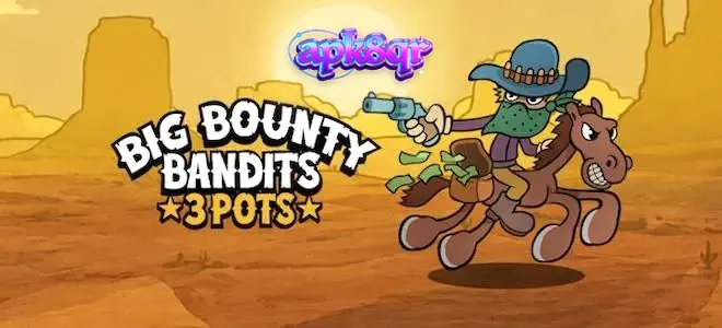 Tampilan visual permainan slot Big Bounty Bandits: 3 Pots dengan tema Wild West